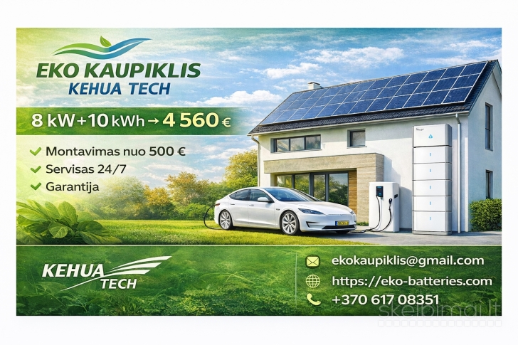 Saules paneles,baterisos,Energijos Kaupiklis Namams, inverteris,baterijos,