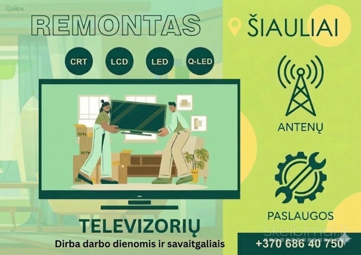 Televizorių ir antenų remontas Šiauliuose