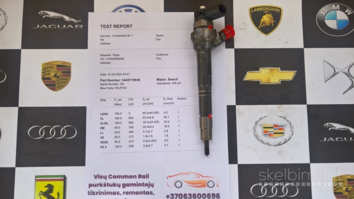 Kuro purkštukas Audi-A1, A3, A4, A5, A6, Q3, Q5, TT. 0445110646