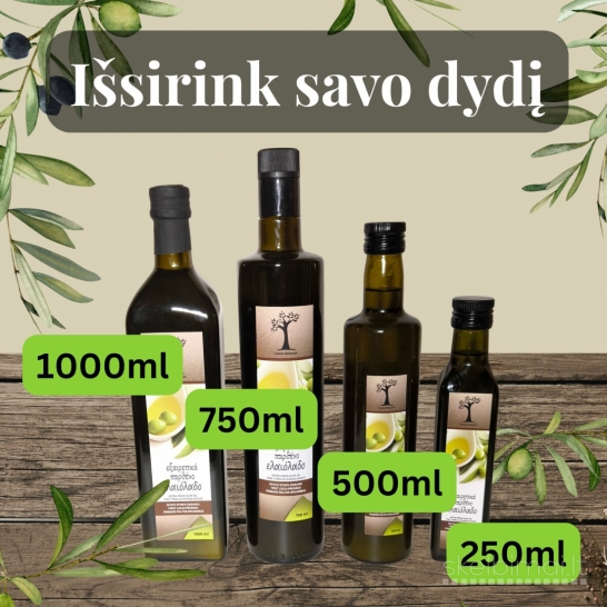 Natūralus alyvuogių aliejus tiesiai iš graikų šeimos ūkio