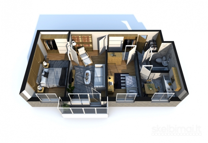 Vilnius, Žirmūnai, 3 kambarių butas