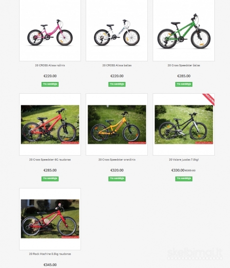 Nauji vaikiški ir paaugliški dviratukai Kaune