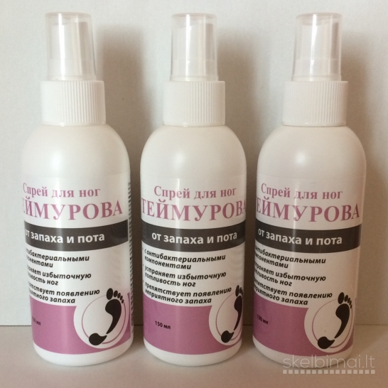 Teimurova pasta ir purškiklis kojoms nuo prakaitavimo