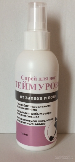 Teimurova pasta ir purškiklis kojoms nuo prakaitavimo