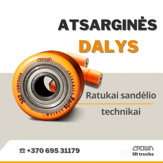 Varomieji ir atraminiai ratukai krautuvams ir krovos technikai