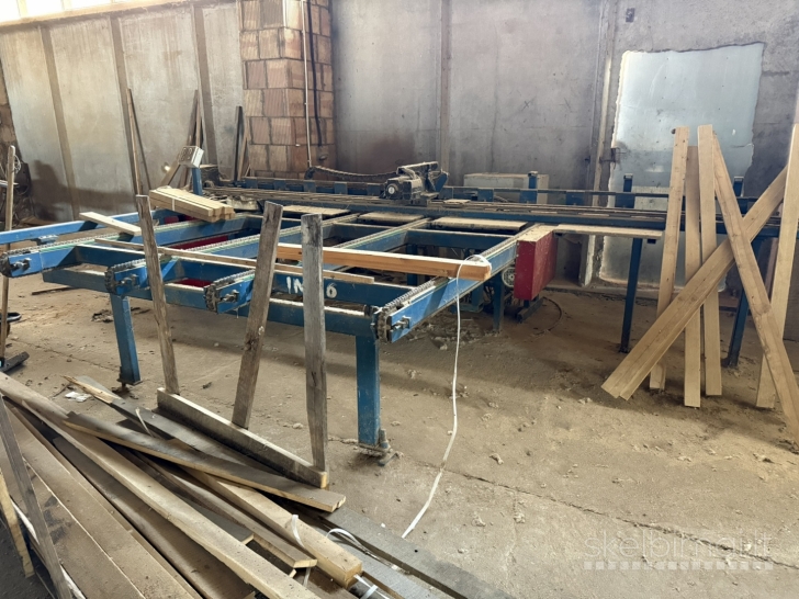Parduodamas savaeigis juostinis gateris ir kita medienos apdirbimo cecho įranga