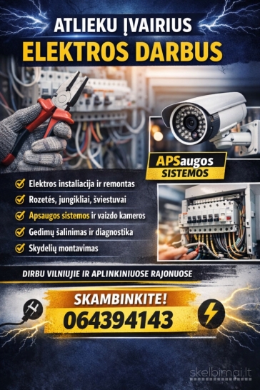 ATLIEKU ĮVAIRIUS ELEKTROS DARBUS