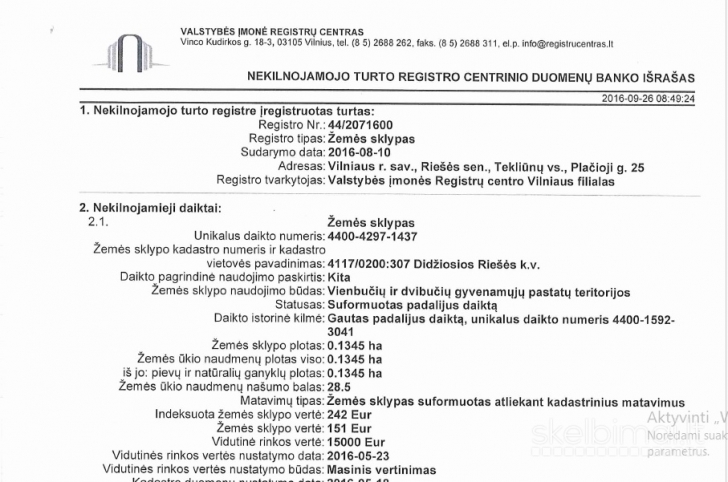 Namų valdos paskirties sklypas Vilniaus r. sav., Tekliūnų k., Plačioji g.