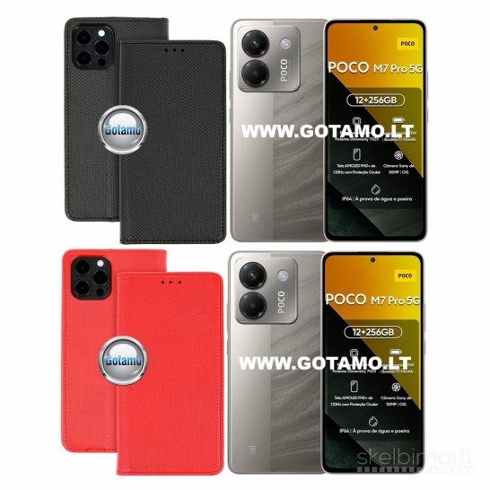 1019 Dėklas knygutė Re-Grid magnetinis – Xiaomi Poco M7 Pro 5G