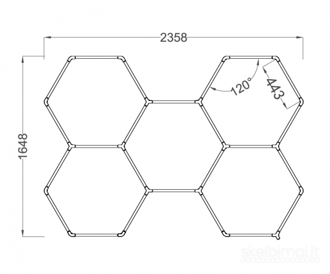 Naujas Hexagon LED Korio tipo šešiakampis korys apšvietimas 5HEXagon
