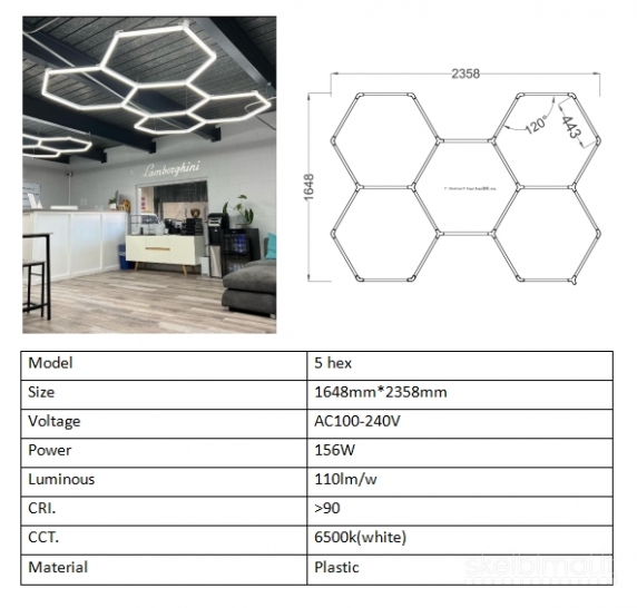 Naujas Hexagon LED Korio tipo šešiakampis korys apšvietimas 5HEXagon