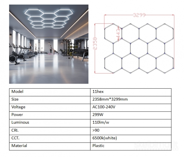 Naujas LED Hexagon Apšvietimas LED šviestuvas Šešiakampės Koriai