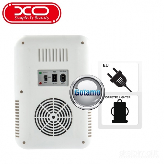 1030 Šaldytuvas mini XO CZ015 su LED veidrodžiu (baltas) – 8L talpa