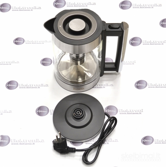 1032 Virdulys (arbatinukas) elektrinis Hoco HA01A 1.8L 1000W – Stiklo ir plieno