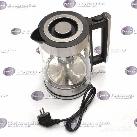 1032 Virdulys (arbatinukas) elektrinis Hoco HA01A 1.8L 1000W – Stiklo ir plieno