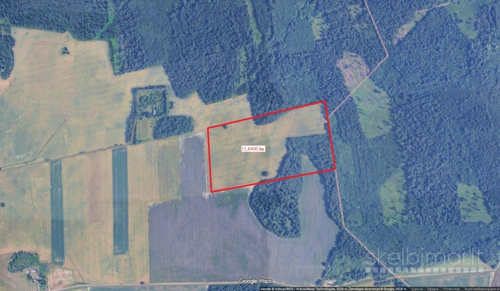 Parduodamas gražus 11,6400 ha žemės sklypas