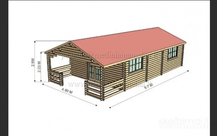 Medinis vasarnamis 50m2