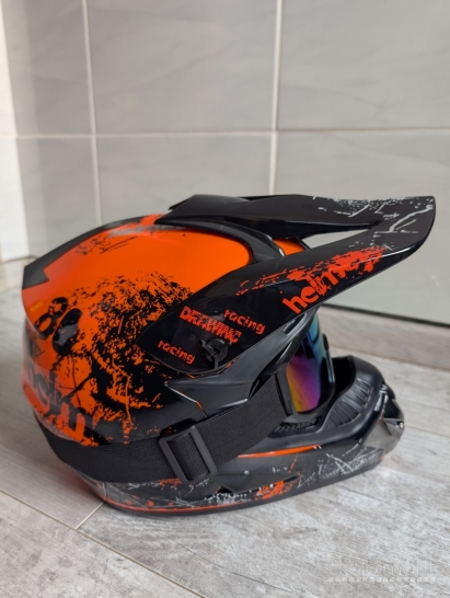 Nauji Vaikiški paauglių moto šalmai motokroso + akiniai pirštinės