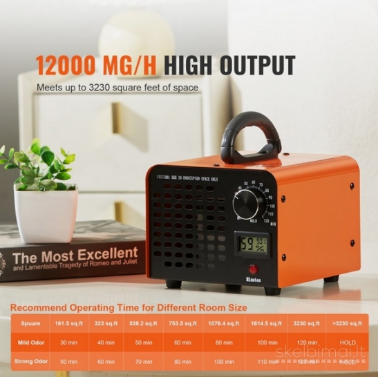 Ozonatorius 12000 mg/h – kvapų, pelėsio ir bakterijų šalinimui