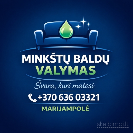 Minkštų baldų valymas