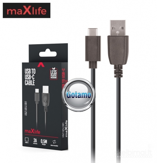 1045 Type-C laidas 0.5 metro 2A maXlife WWW.GOTAMO.LT