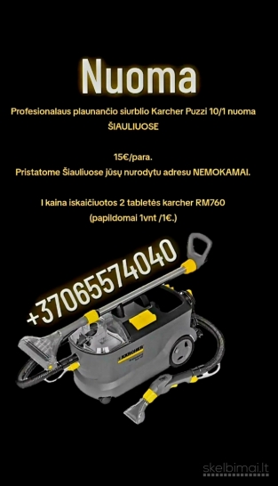 Plaunančio siurblio nuoma Šiauliai