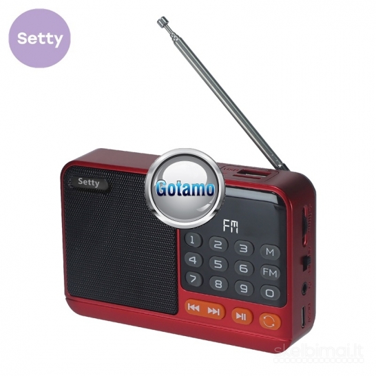 1047 Įkraunant vidinį akumuliatorių maitinama radija Setty Mini