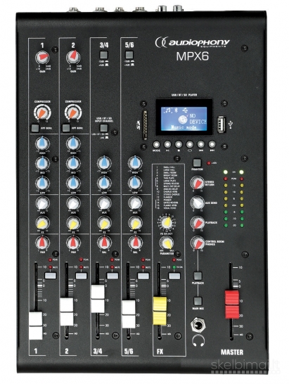 Audiophony MPX6 MIKŠERINIS PULTAS SU KOMPRESORIUM