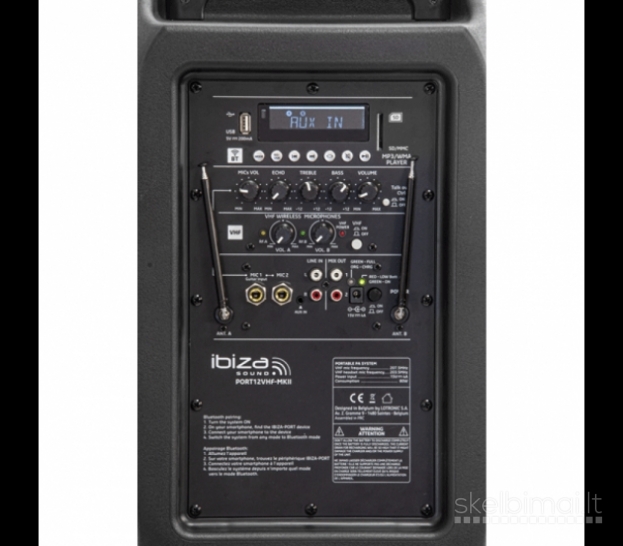 BIZA SOUND PORT12VHF-MKII NEŠIOJAMA GARSO SISTEMA SU AKUMULIATORIUMI