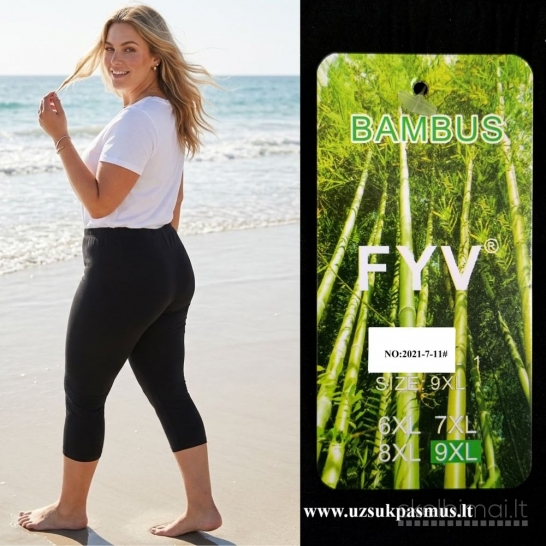 Bambukinės FYV, Bamboo tamprės moterims 3/4 ilgio, nuo S iki 5/6XL