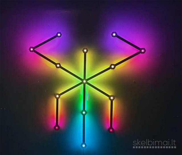 Nauji 12vnt RGB LED panelių žaidimų kambario apšvietimui gaming sienos