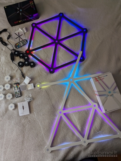 Nauji 12vnt RGB LED panelių žaidimų kambario apšvietimui gaming sienos