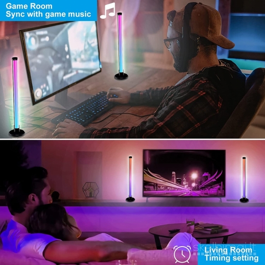 Nauji 2vnt LED RGB Pastatomas šviestuvas toršerai su šviesos efektais