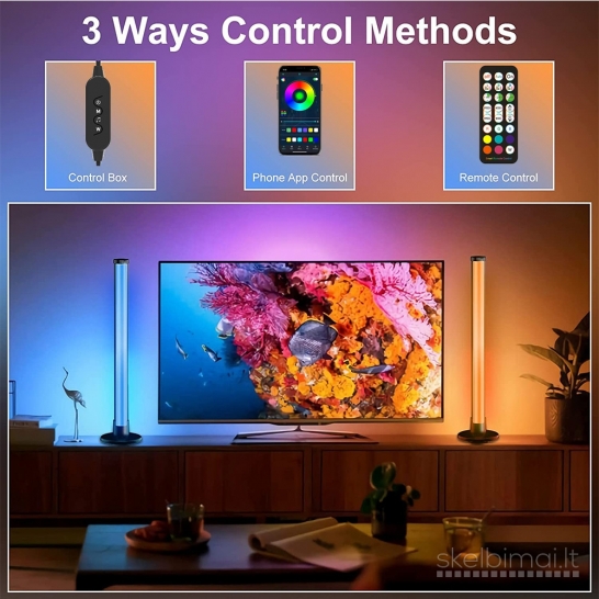 Nauji 2vnt LED RGB Pastatomas šviestuvas toršerai su šviesos efektais