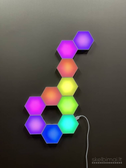 Naujas LED RGB Šešiakampis apšvietimas žaidimų kambariui Gaming hexagon