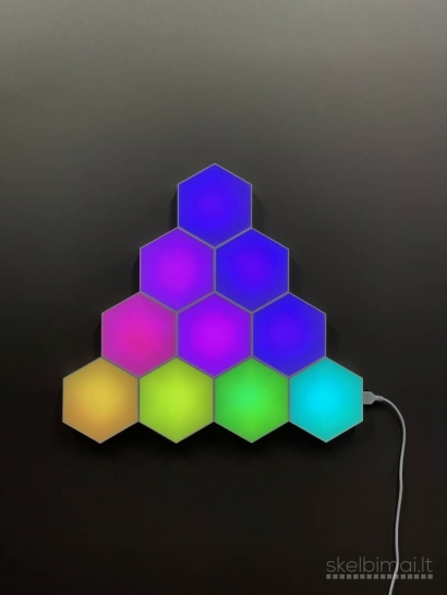 Naujas LED RGB Šešiakampis apšvietimas žaidimų kambariui Gaming hexagon