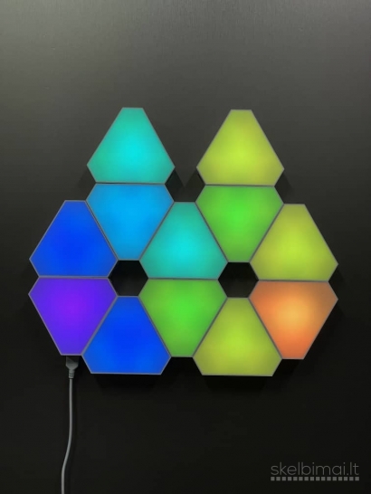 Naujas LED RGB Trikampis apšvietimas gaming sienos + APP valdymas
