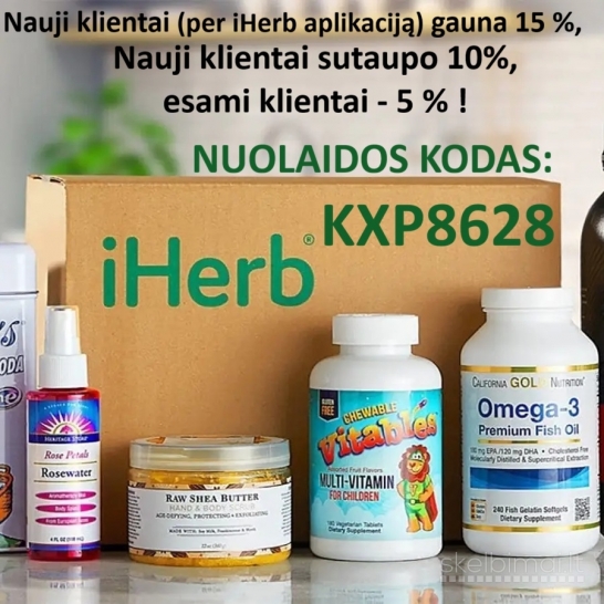 Nuolaidos kodas KXP8628 iHerb.com 5-15%