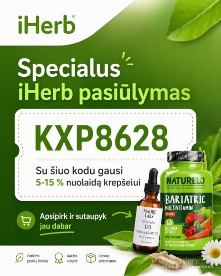 Nuolaidos kodas KXP8628 iHerb.com 5-15% 