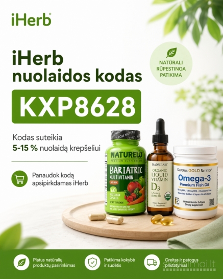 Nuolaidos kodas KXP8628 iHerb.com 5-15%