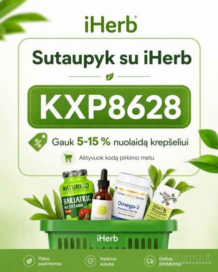 Nuolaidos kodas KXP8628 iHerb.com 5-15%