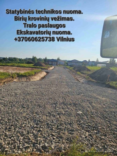 Tralo paslaugos. Vezu juodzemi, zvyra, smeli, skalda, Ekskavatoriaus nuoma