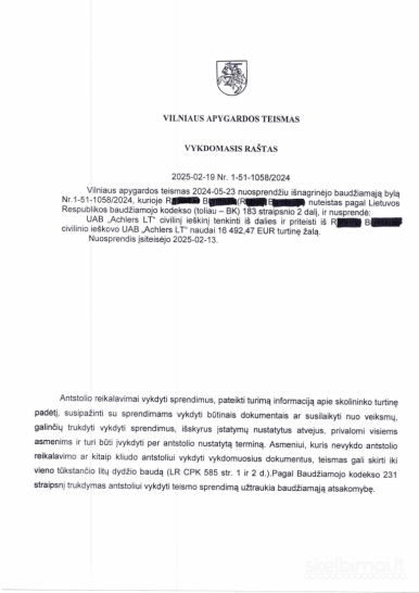 Parduodamos priteistos reikalavimo teisės