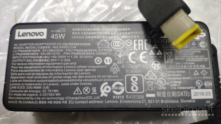 45, 65 ir 90w pakrovėjai Lenovo