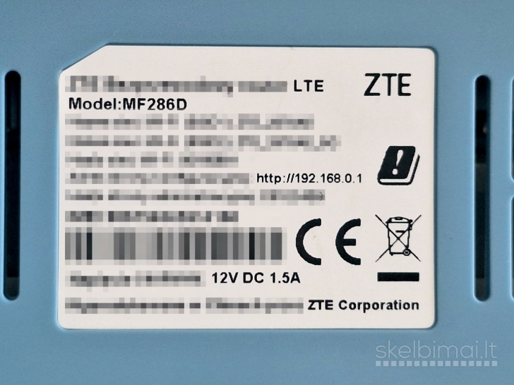 ZTE MF286D 4G+ LTE WiFi modemas su SIM kortele