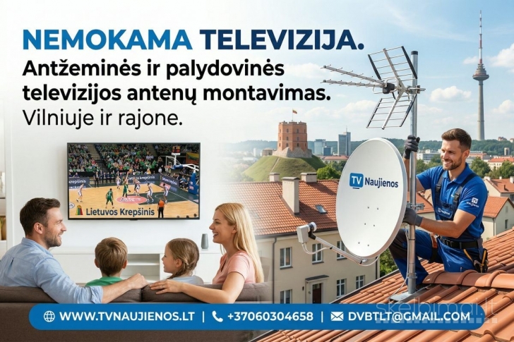 Televizijos antenų montavimas, derinimas, remontas