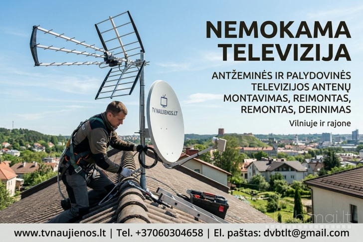 Profesionalus TV antenų montavimas, derinimas ir remontas Vilniuje