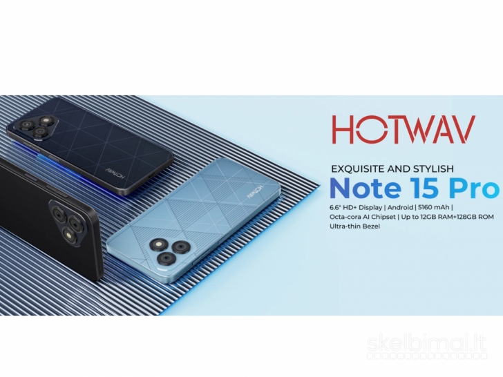 Naujas Išmanusis Telefonas HOTWAV Note 15 Pro 128GB/12GB, Galinga Baterija
