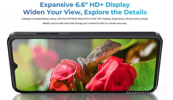 Naujas Išmanusis Telefonas HOTWAV Note 15 Pro 128GB/12GB, Galinga Baterija
