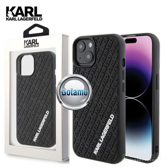 1123 Dėklas nugarėlė Karl Lagerfeld Style1 su 3D Multi Logo – Apple iPhone 15